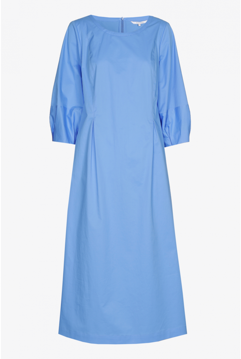Cotton dress with pleats