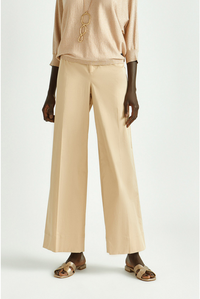Pantalon à jambes larges en coton