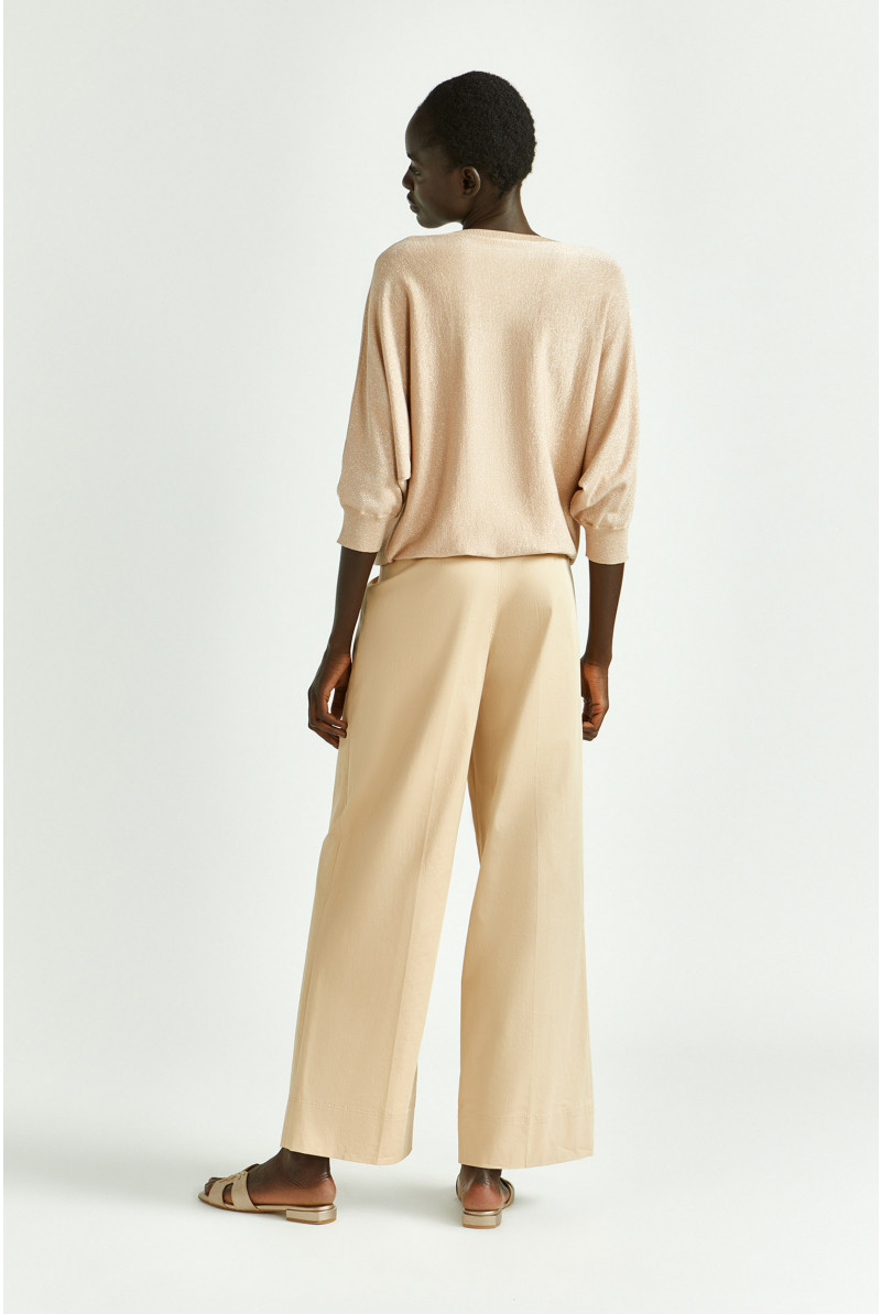 Pantalon à jambes larges en coton