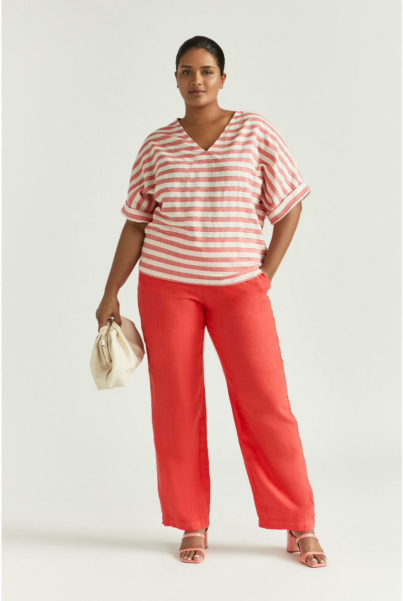 Blouse rayée à encolure en V