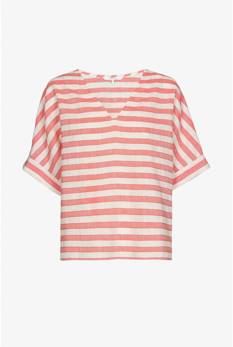 Blouse rayée à encolure en V