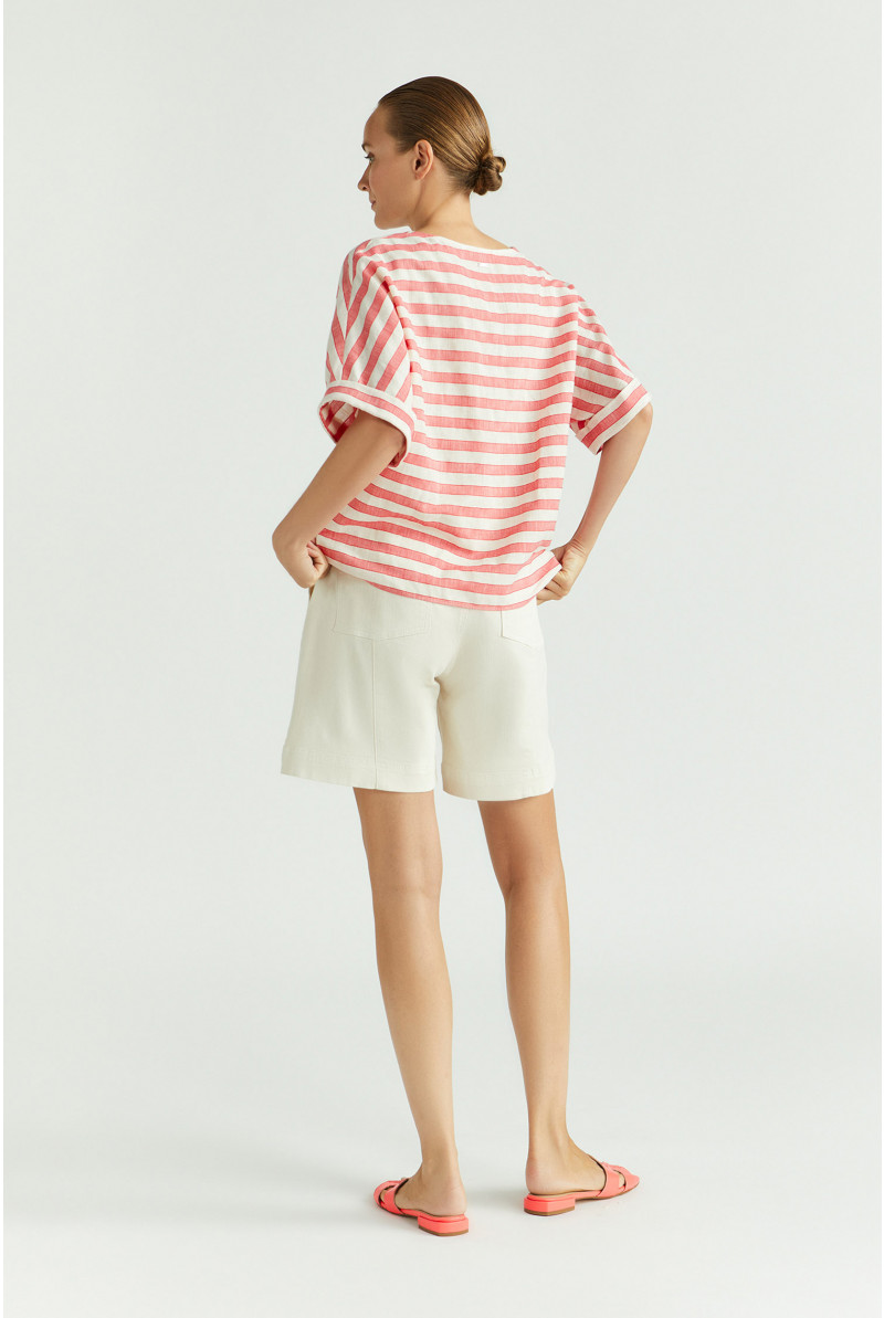 Blouse rayée à encolure en V