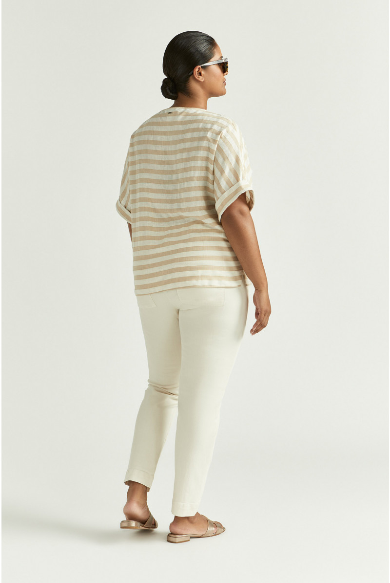 Blouse rayée à encolure en V