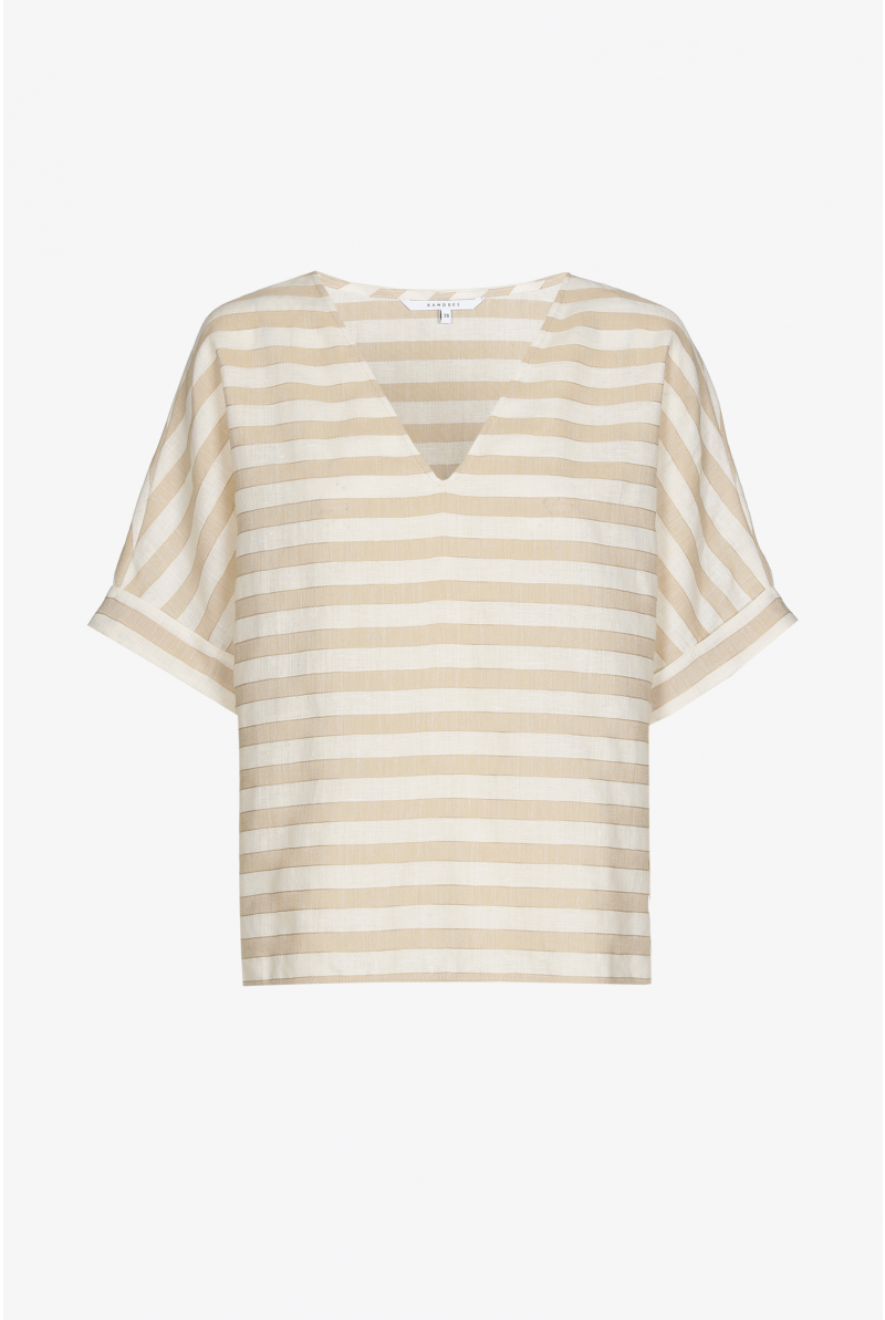 Blouse rayée à encolure en V