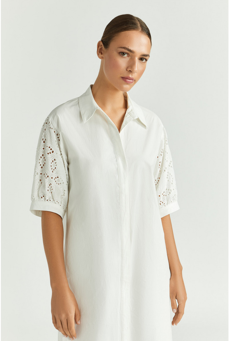 Dress with broderie anglaise