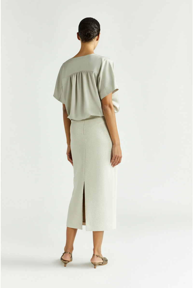 Blouse van glanzende stof