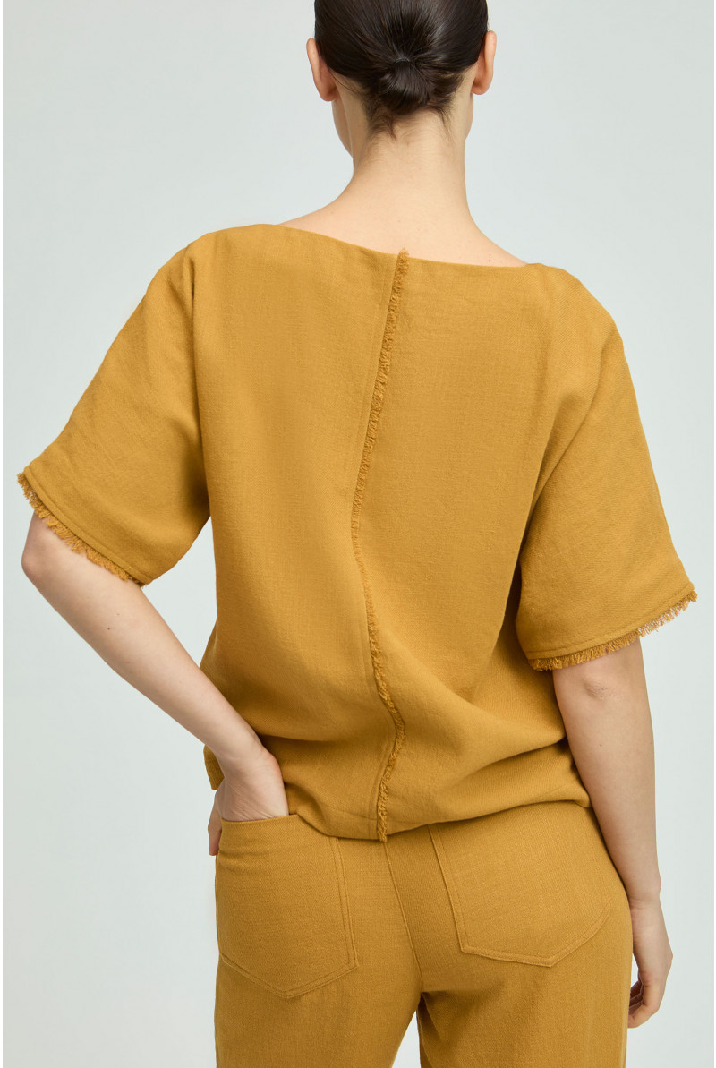 Blouse met linnenlook