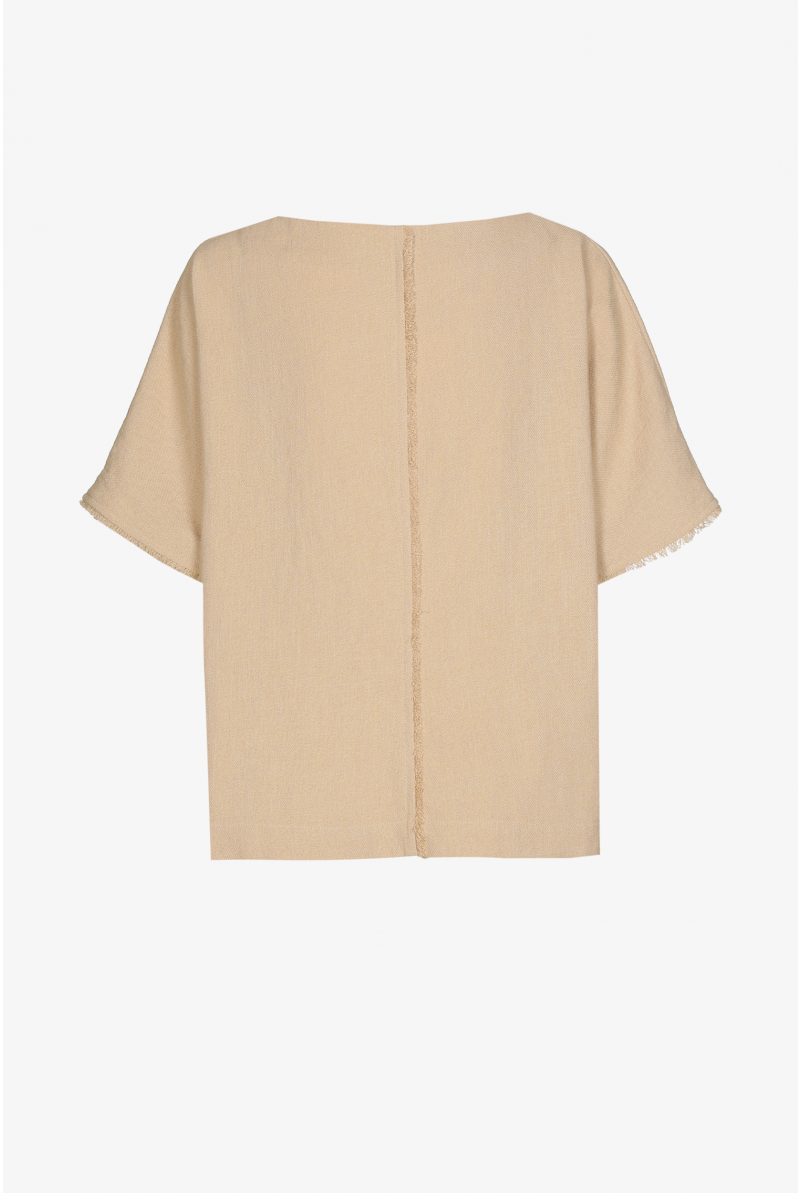 Blouse met linnenlook
