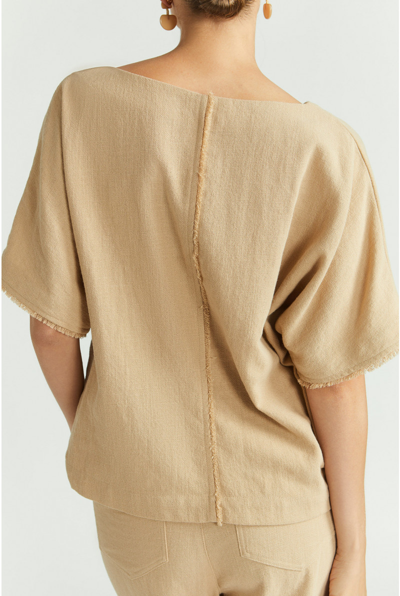 Blouse met linnenlook