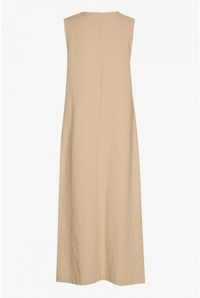 A-line dress with linen look