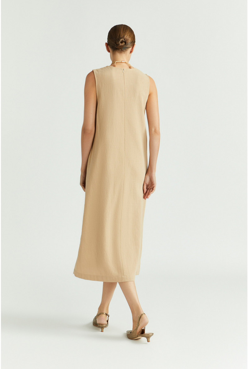 A-line dress with linen look