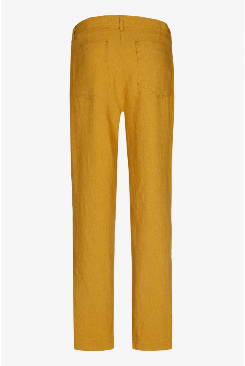 Pantalon carotte à l’aspect lin