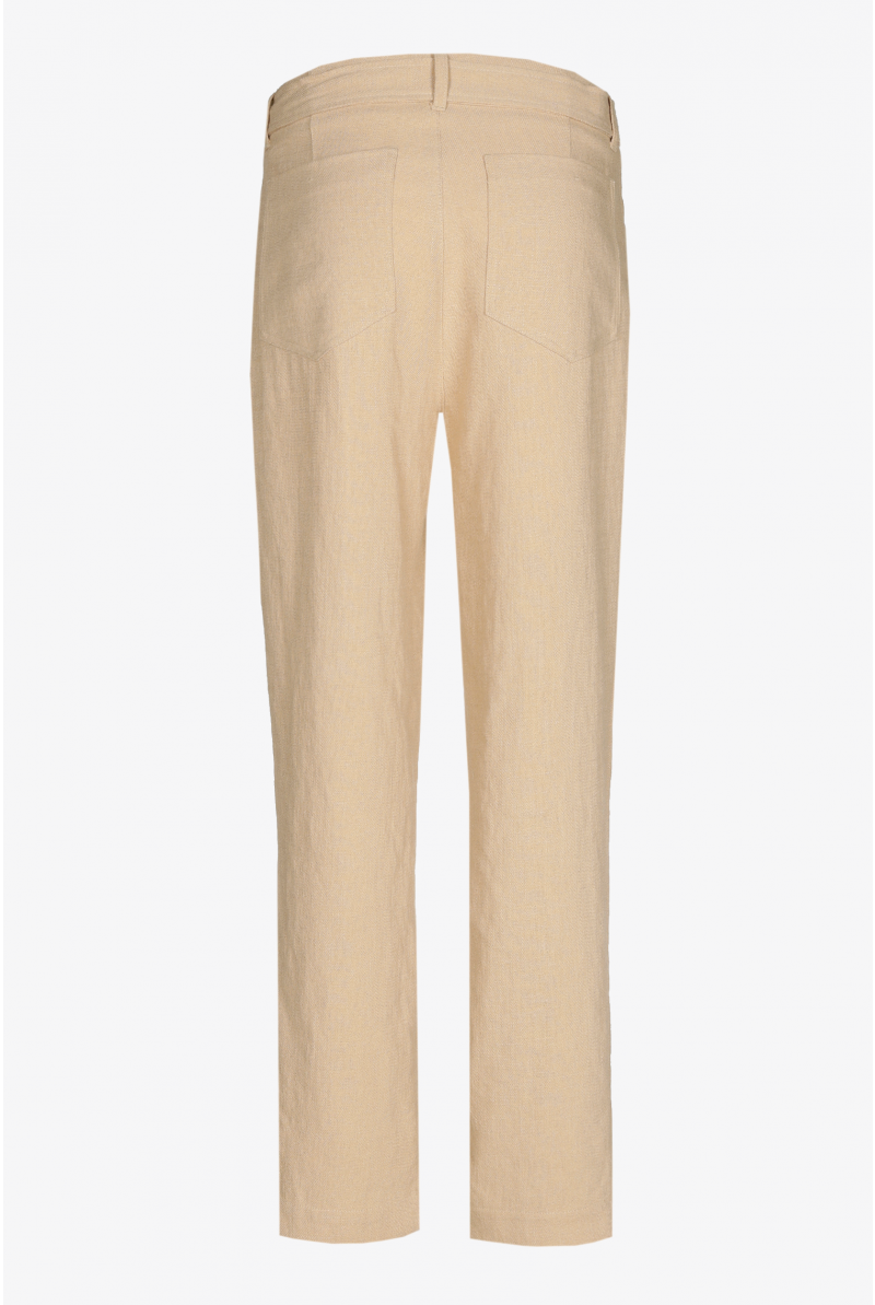 Pantalon carotte à l’aspect lin