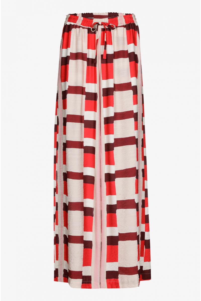 Broek met aquarelprint