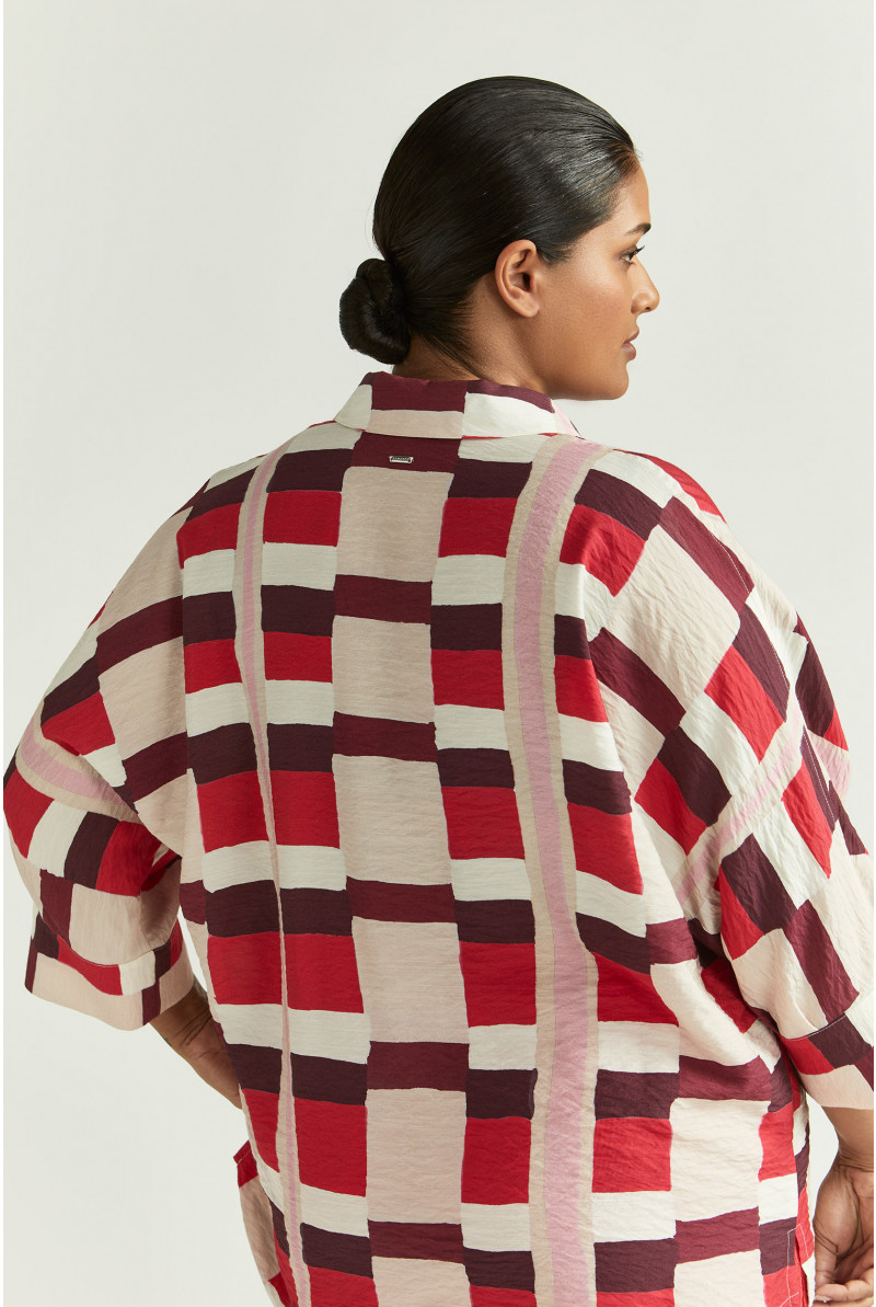 Blouse met aquarelprint