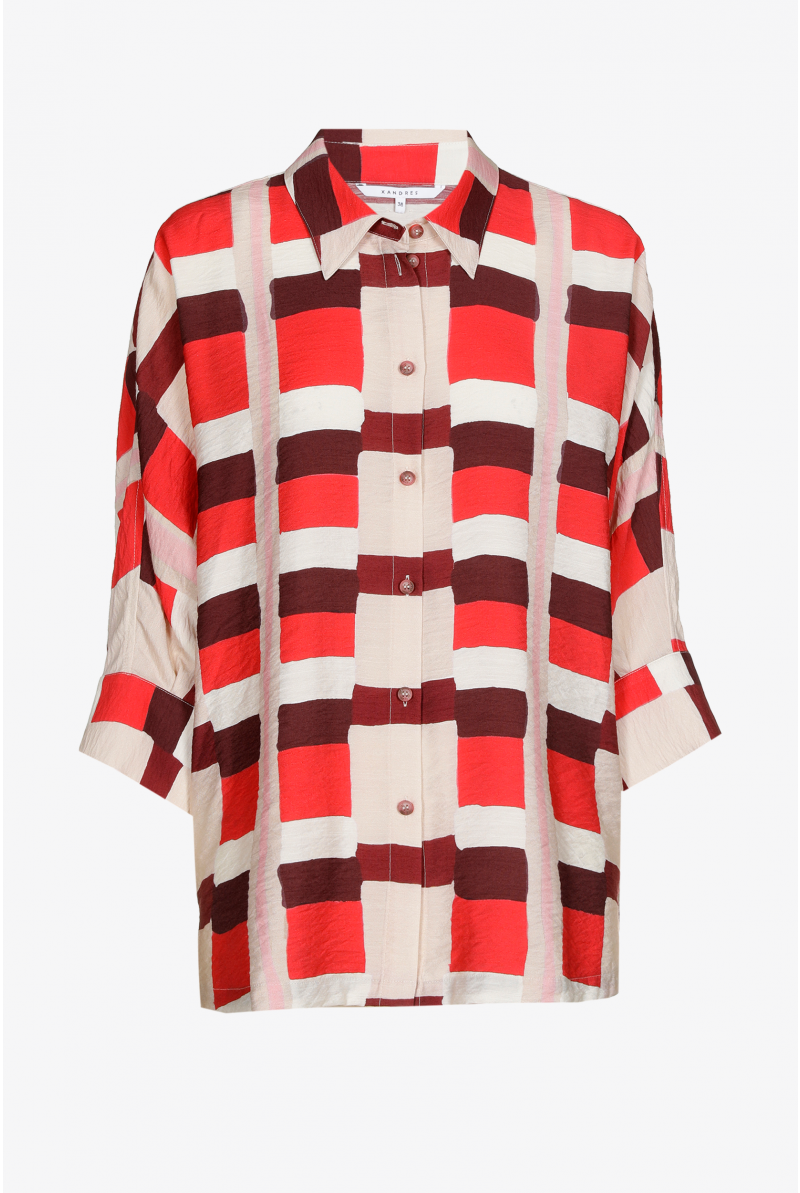 Blouse met aquarelprint