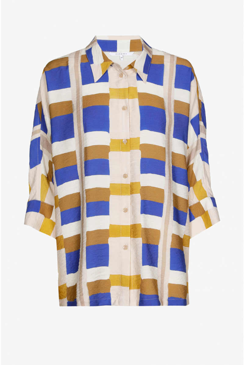 Blouse met aquarelprint