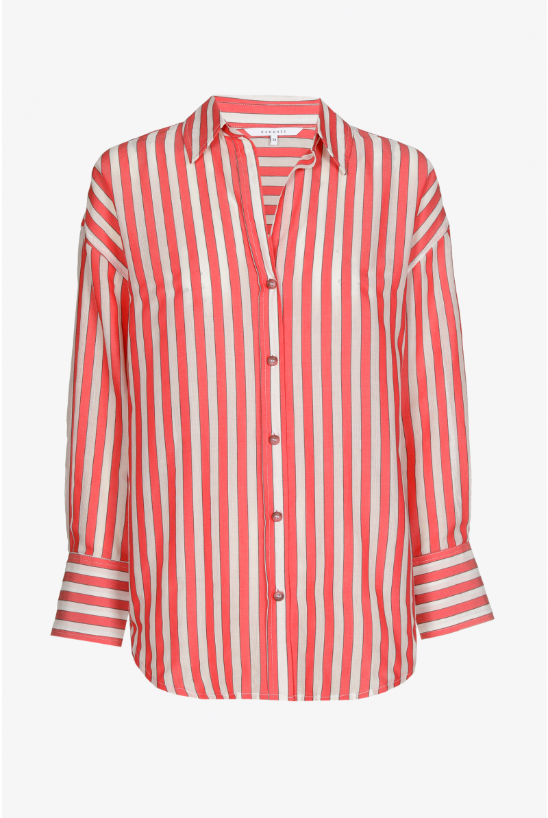 Chemise rayée semi-transparente