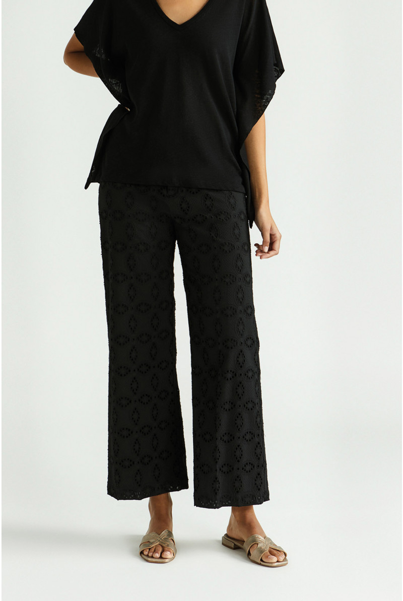 Rechte broek met broderie