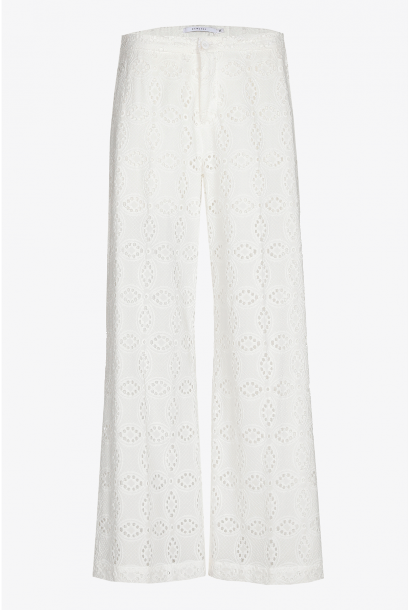 Pantalon droit avec broderie