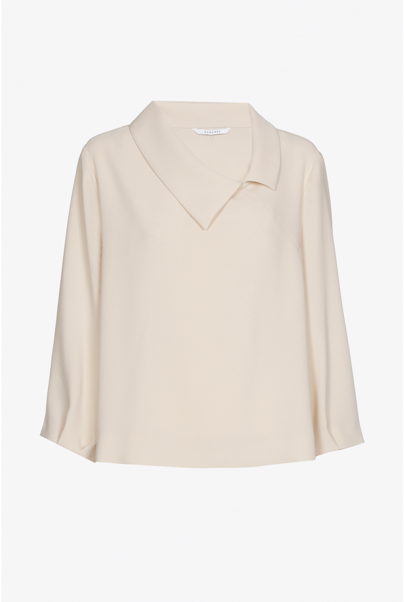 Blouse met asymmetrische kraag