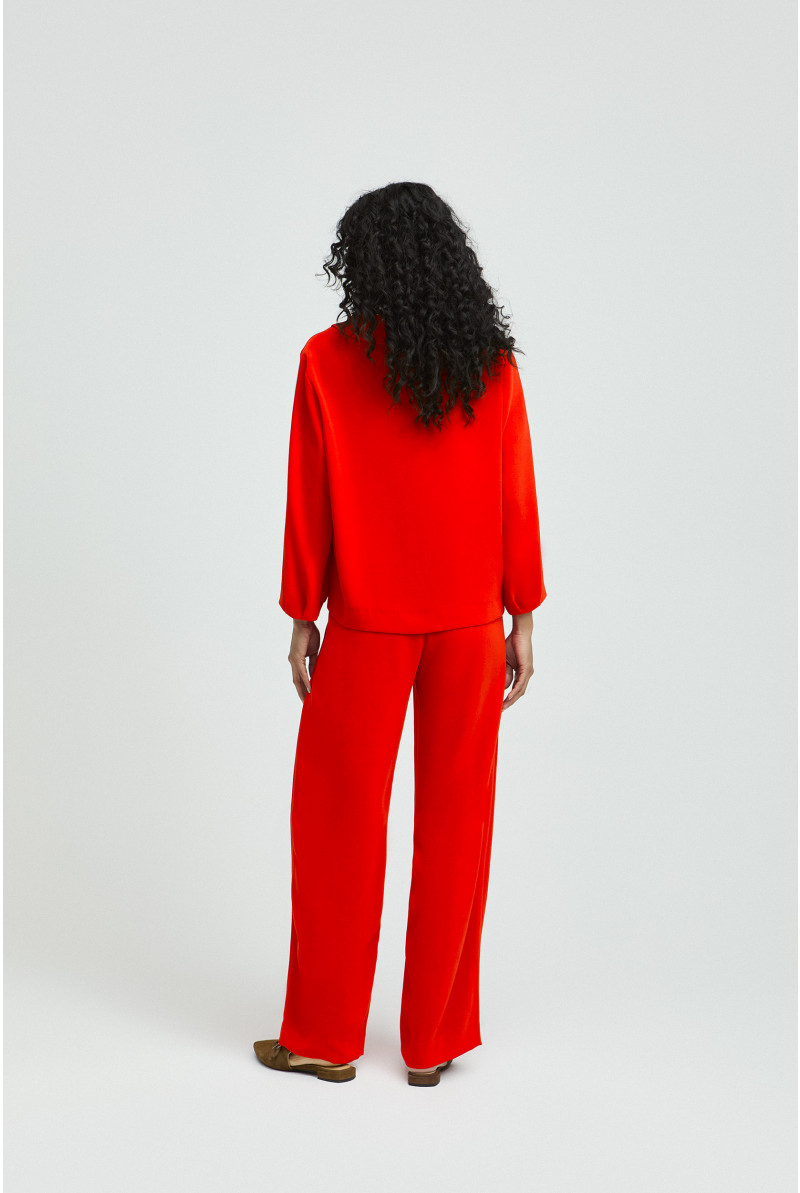 Blouse met asymmetrische kraag