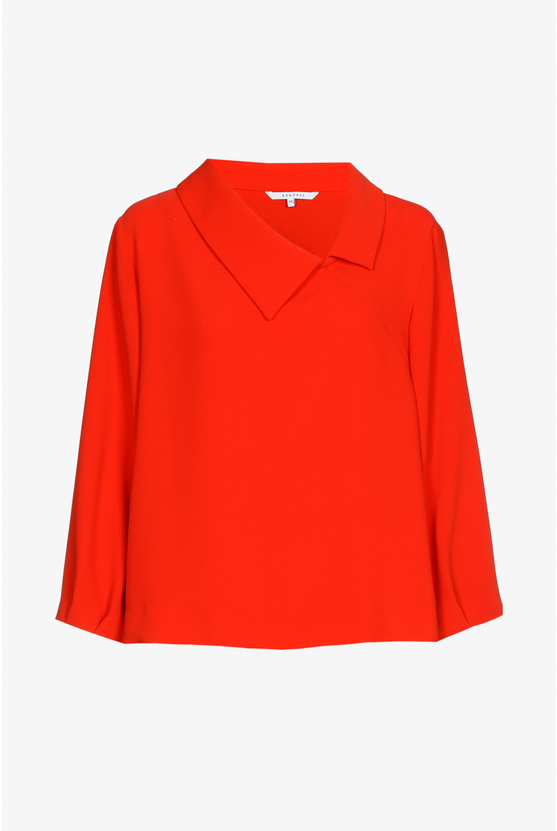 Blouse met asymmetrische kraag