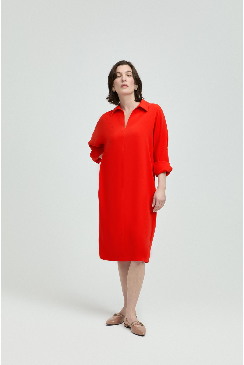 Robe-chemise à col en V