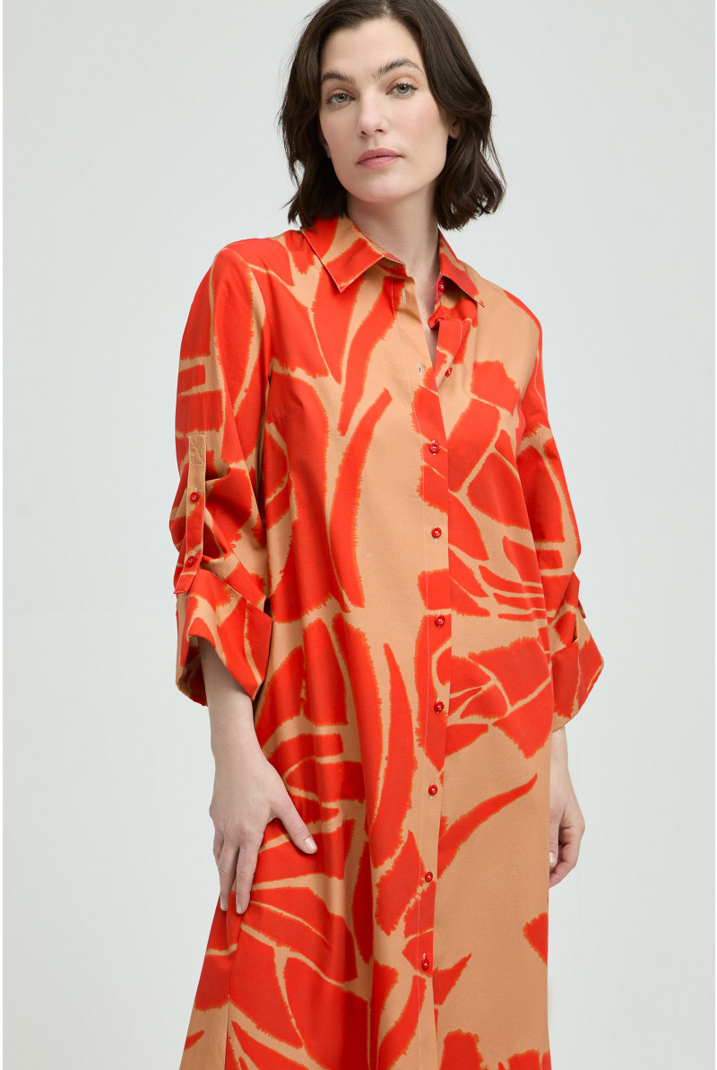 Robe boutonnée avec imprimé