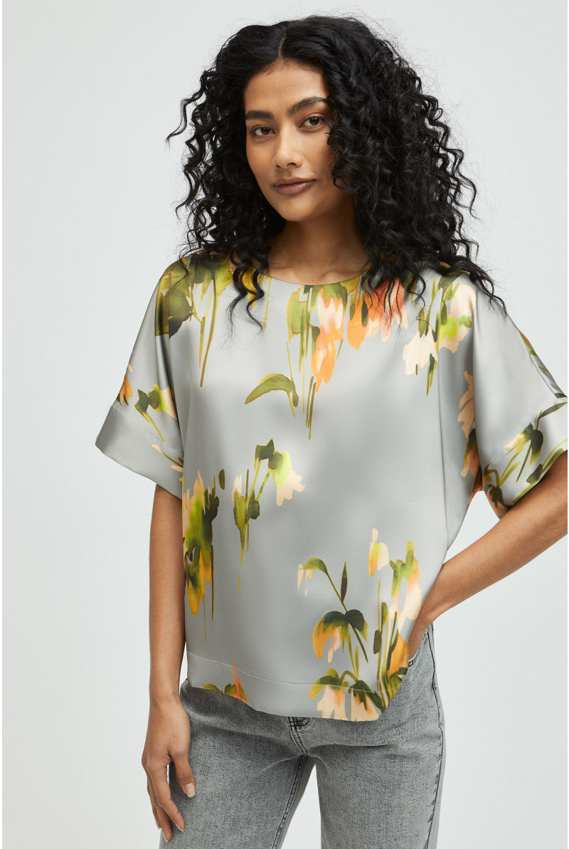 Blouse met aquarel print
