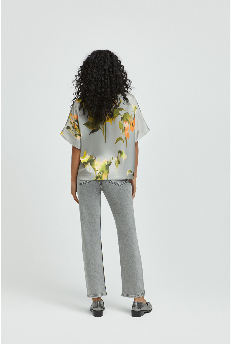 Blouse met aquarel print