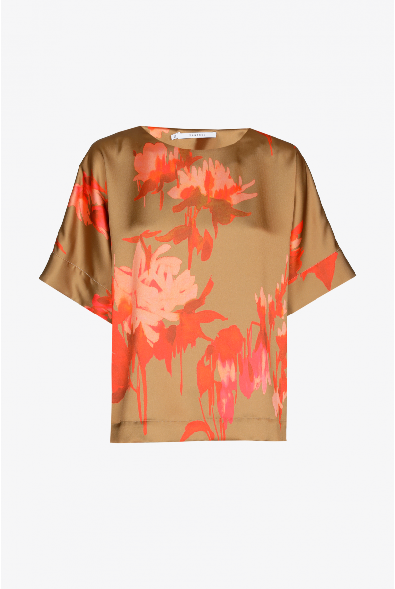 Blouse met aquarel print