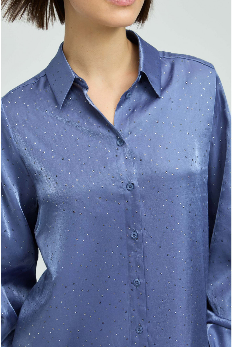 Hemdblouse met fijne studs