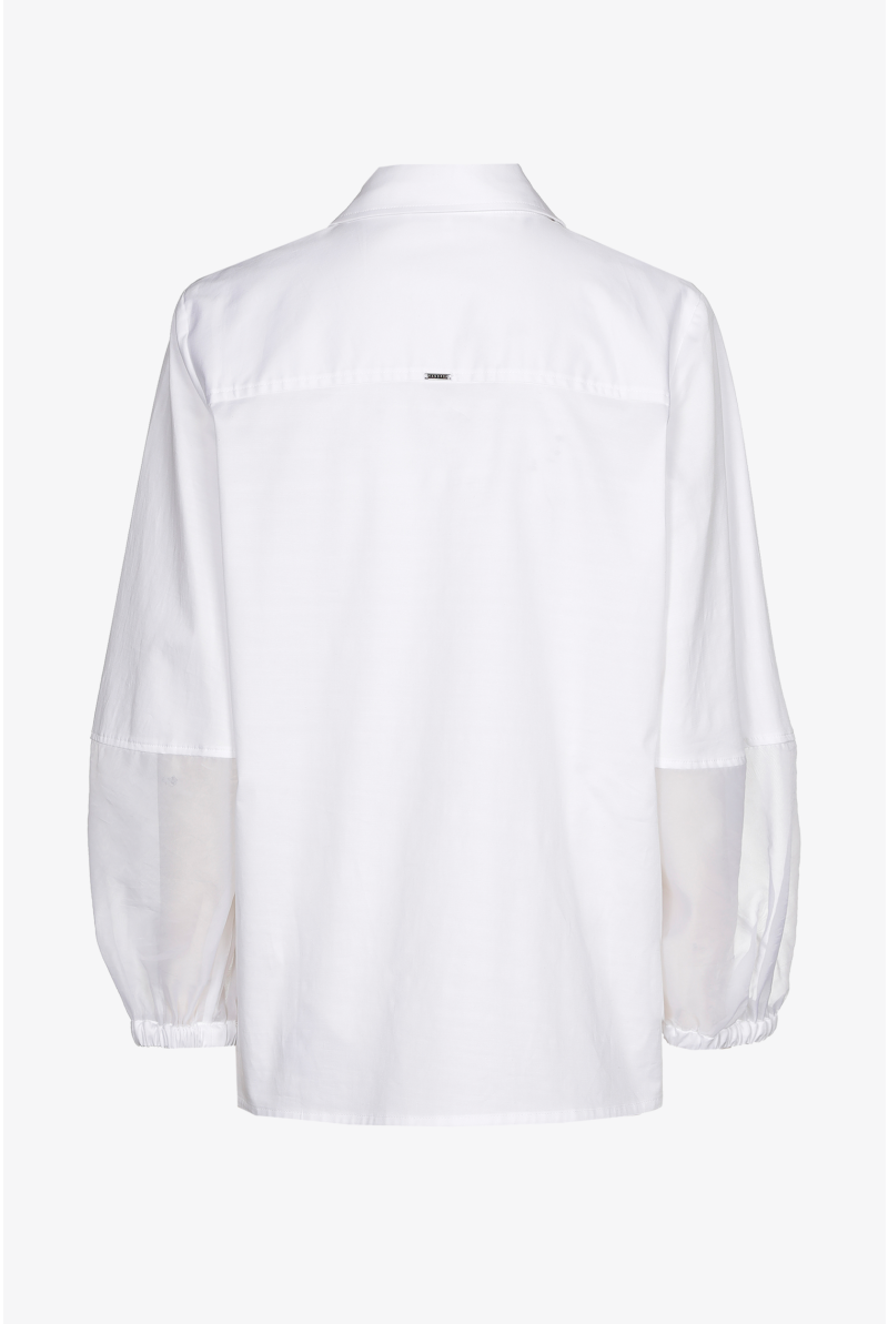 Blouse met organza mouwen