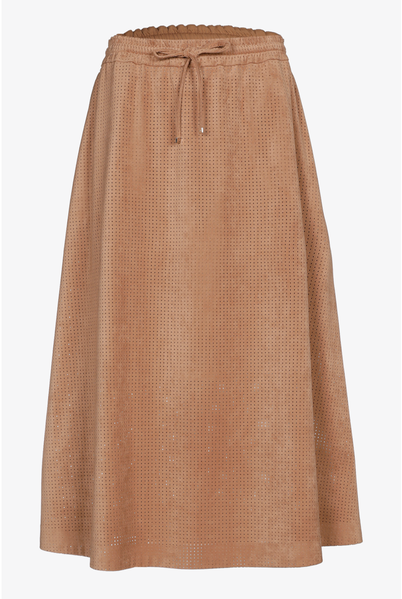 Soepelvallende rok in faux suède