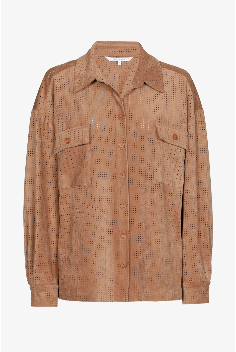 Overhemd in faux suède