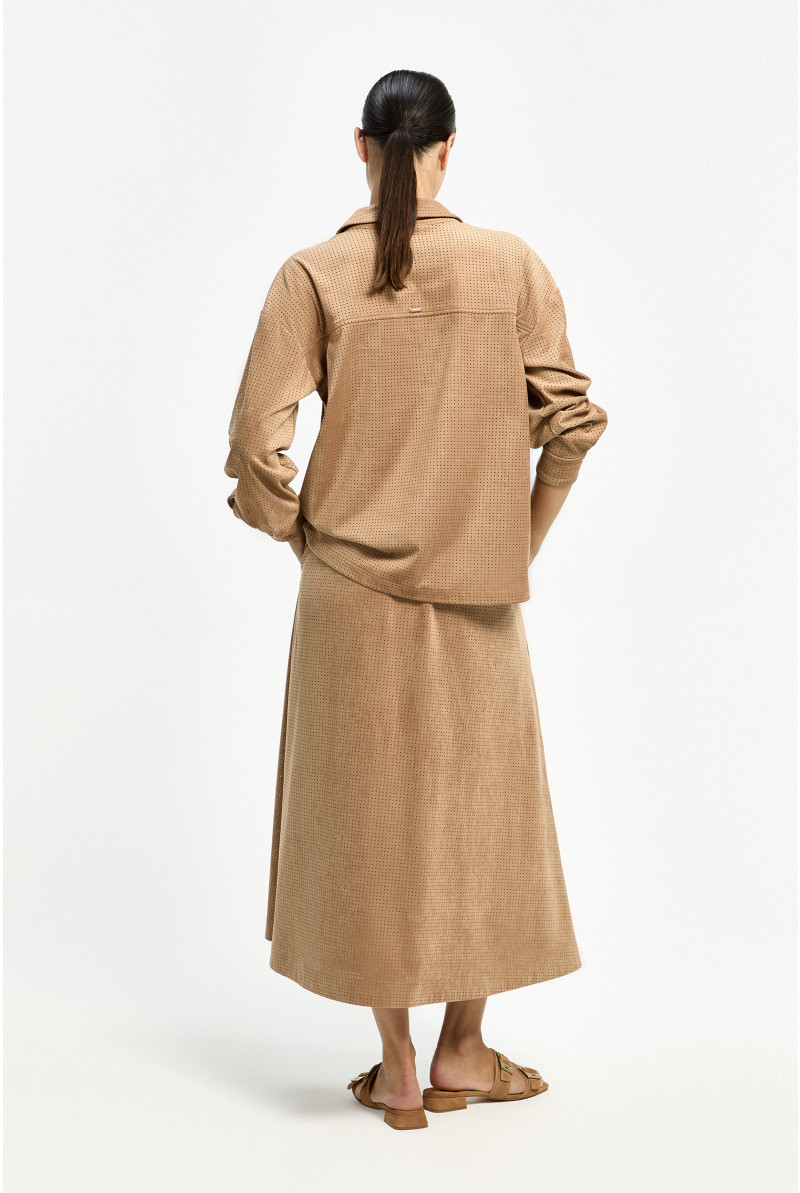 Overhemd in faux suède