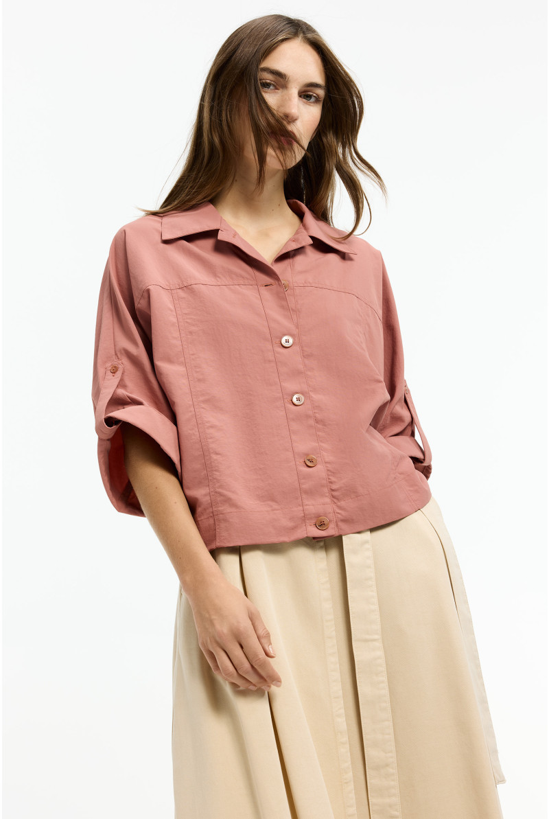 Damesblouse in crushed taft