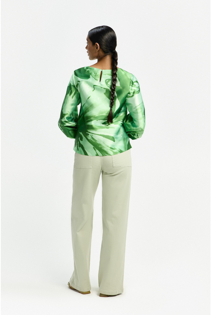 Blouse met aquarel bloemenprint