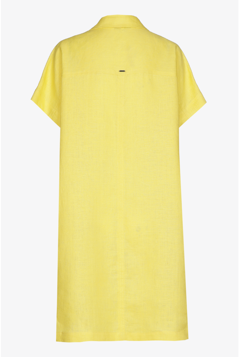 Linnen jurk met korte mouwen