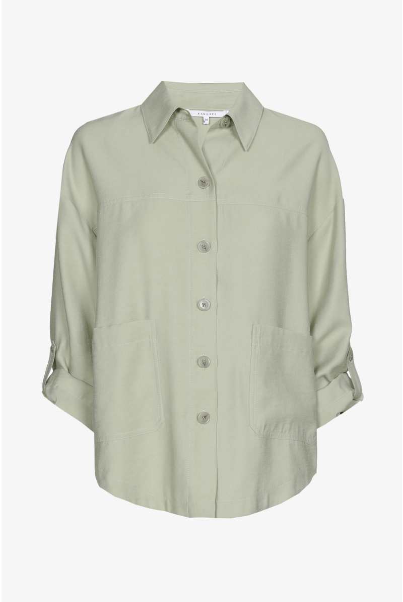 Overhemd met opgestikte zakken