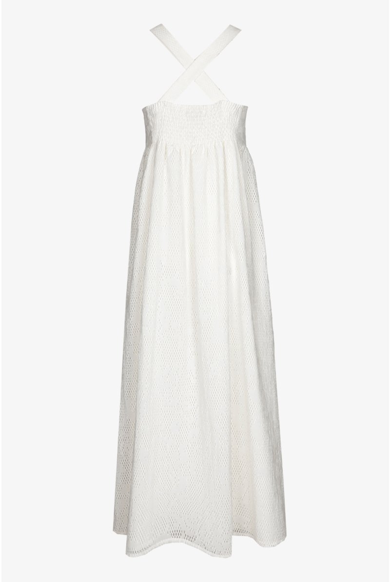 Langes Kleid in Spitzenoptik