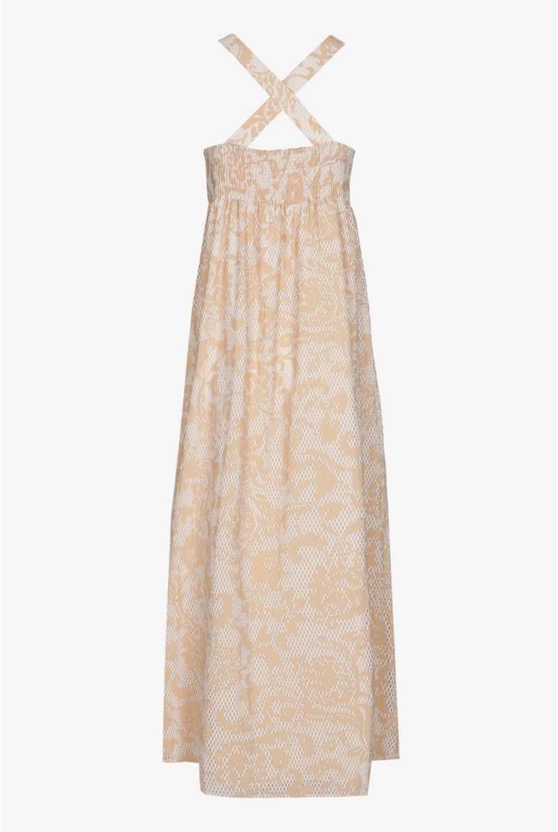 Langes Kleid in Spitzenoptik