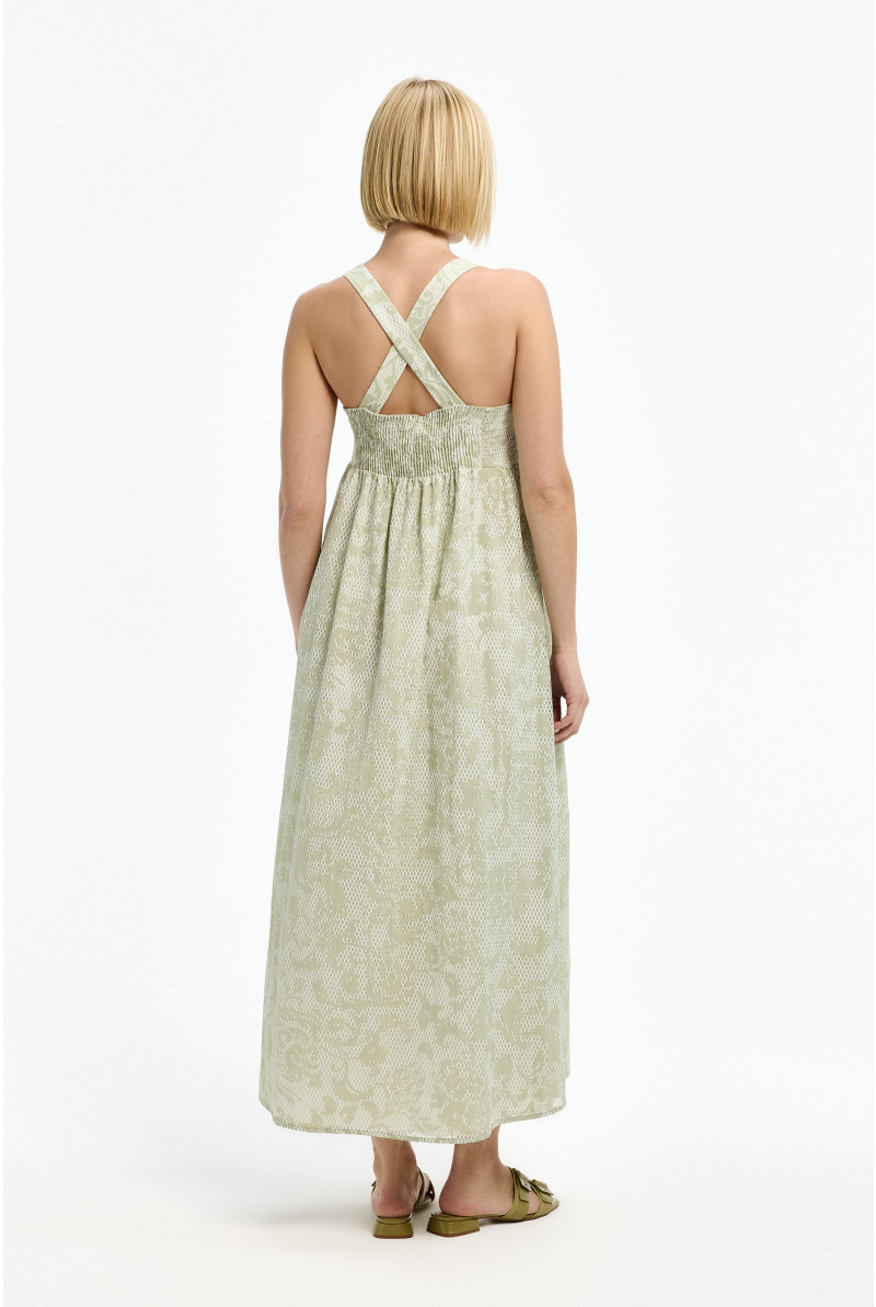 Lange jurk met kanten look