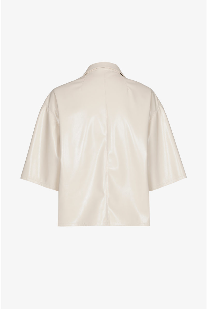 Faux leather blouse