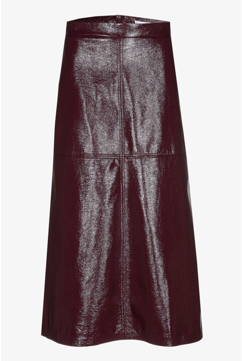 Rok met laklederen look
