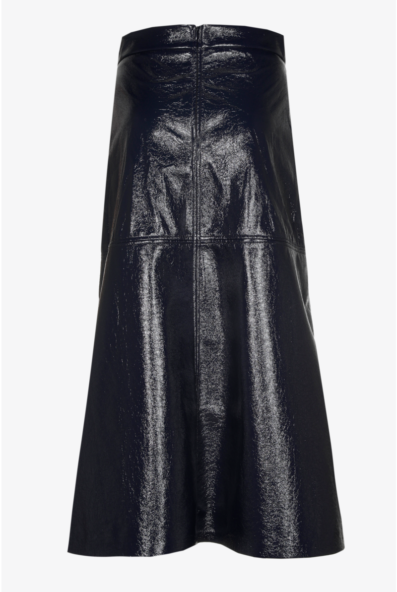 Rok met laklederen look