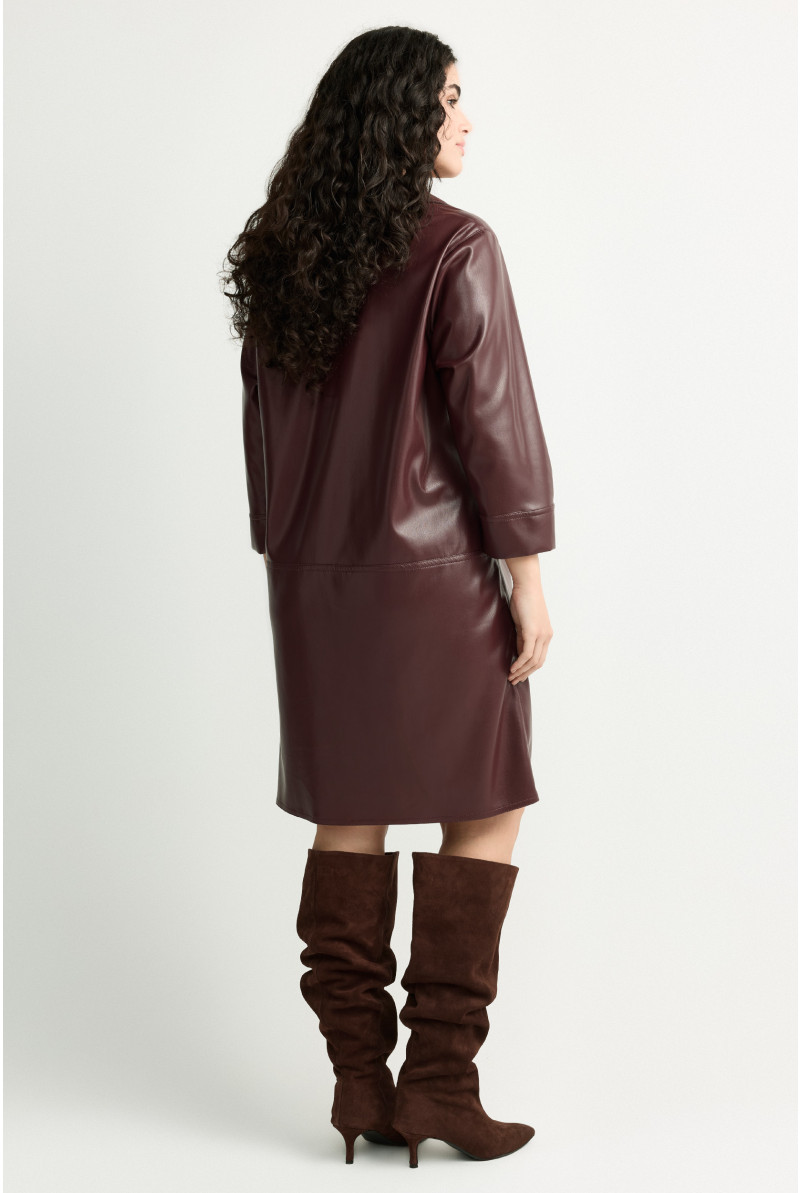 Faux leather jurk