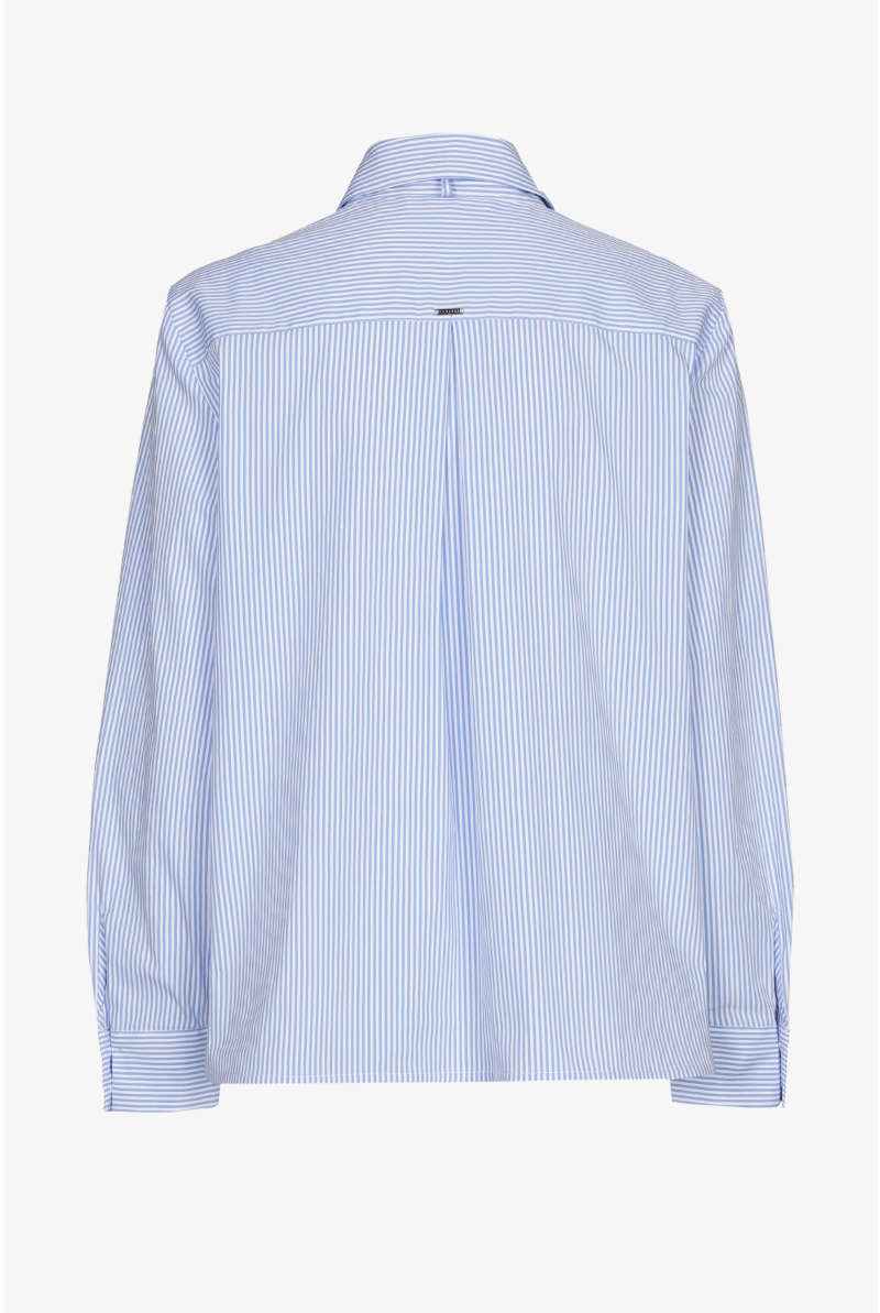 Gestreepte blouse met afneembaar striklint