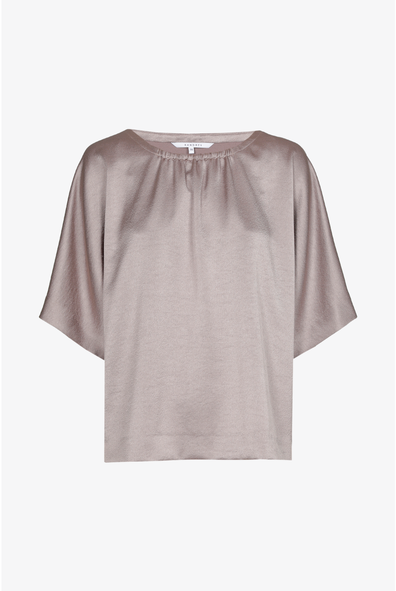 Satin blouse with gathers